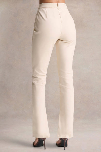 Wonder Woman | Pantalones Blancos de Talle Alto y Pierna Recta con Abertura