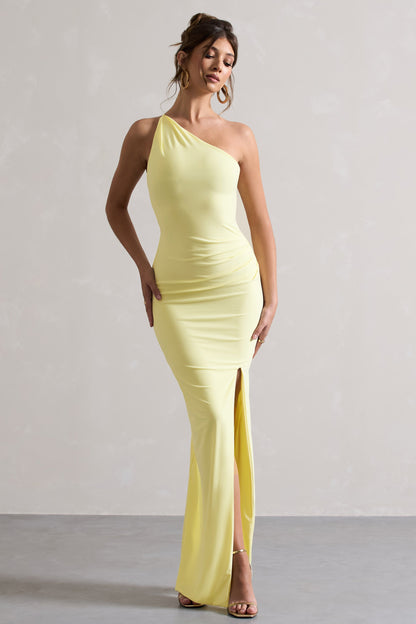 Dressing Up | Vestido Largo asimétrico en Color Limón con espalda descubierta