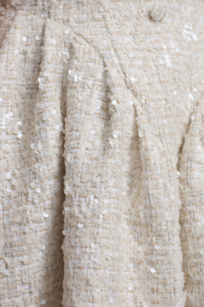 Sugar Plum | Vestido corto de bouclé con falda vaporosa y escote cuadrado
