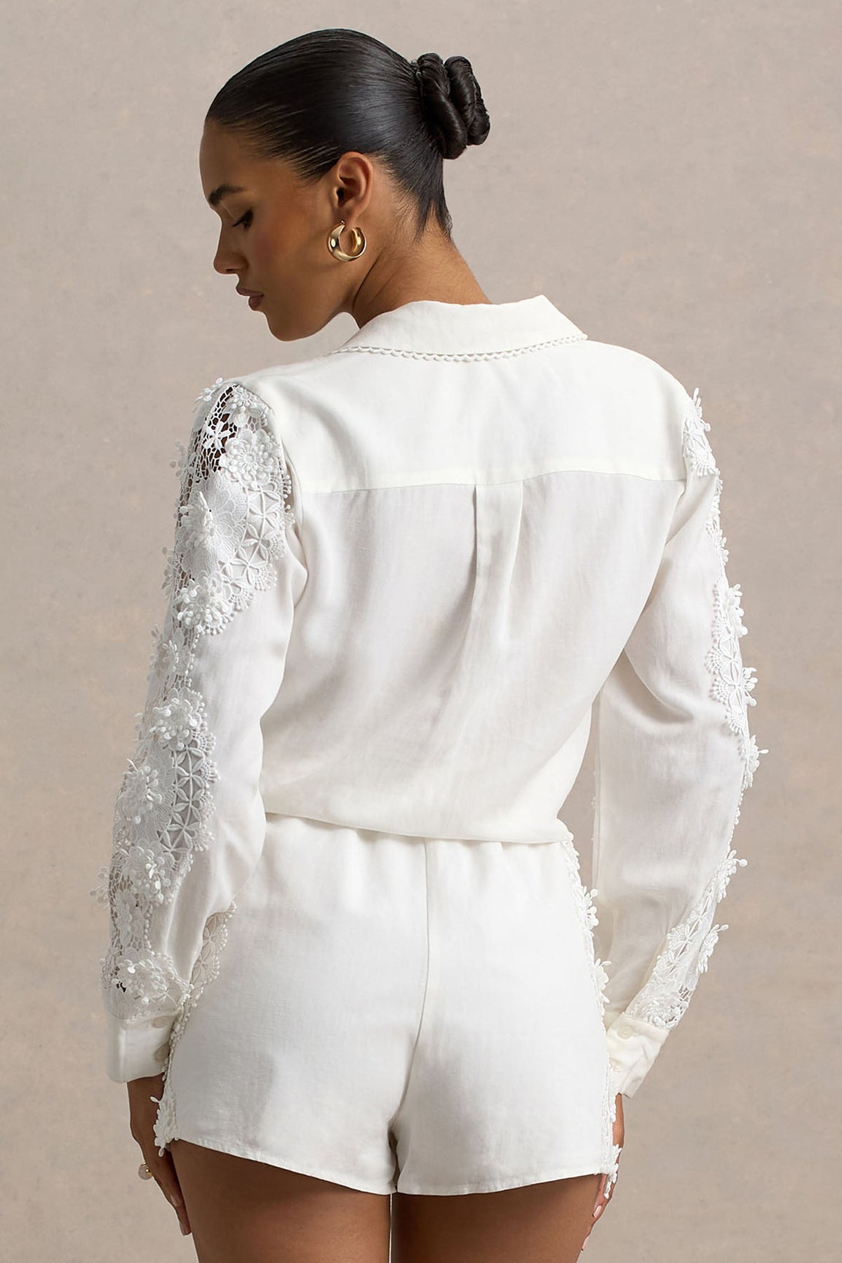 Coconut | Camisa con botones y detalles de encaje