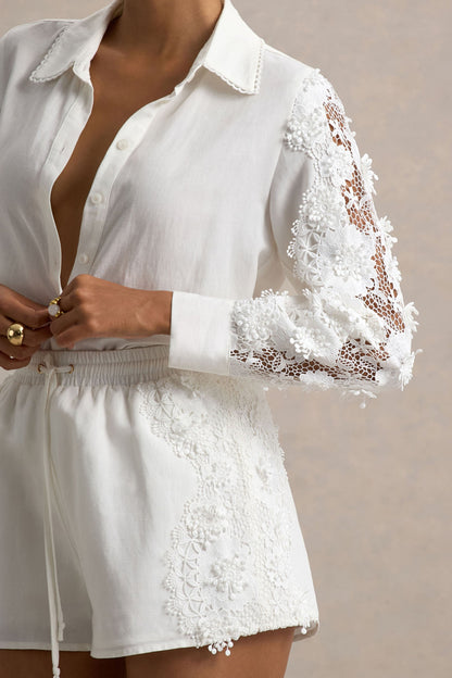Coconut | Camisa con botones y detalles de encaje