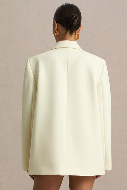Katherine | Chaquetta Entallada con Escote V en Color Crema