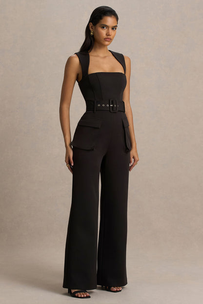 Solice | Mono Negro de Escote Cuadrado