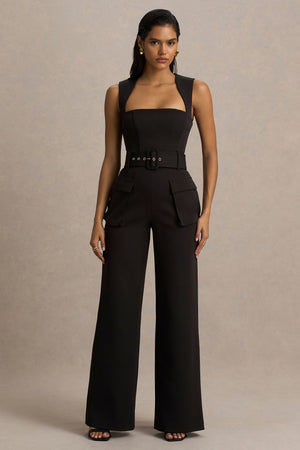 Solice | Mono Negro de Escote Cuadrado