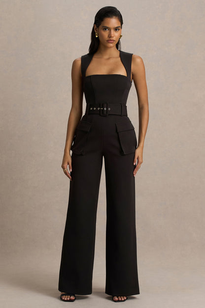 Solice | Mono Negro de Escote Cuadrado