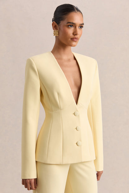Rosalina | Limón Escote Pronunciado Extremo Blazer Sastre