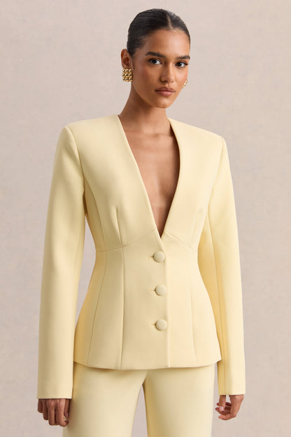 Rosalina | Limón Escote Pronunciado Extremo Blazer Sastre