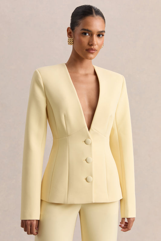 Rosalina | Limón Escote Pronunciado Extremo Blazer Sastre