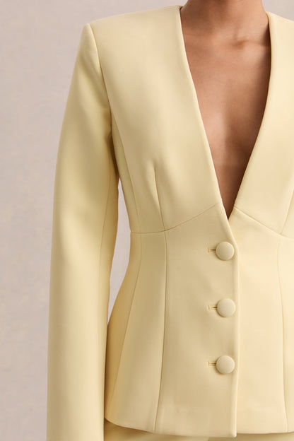Rosalina | Limón Escote Pronunciado Extremo Blazer Sastre