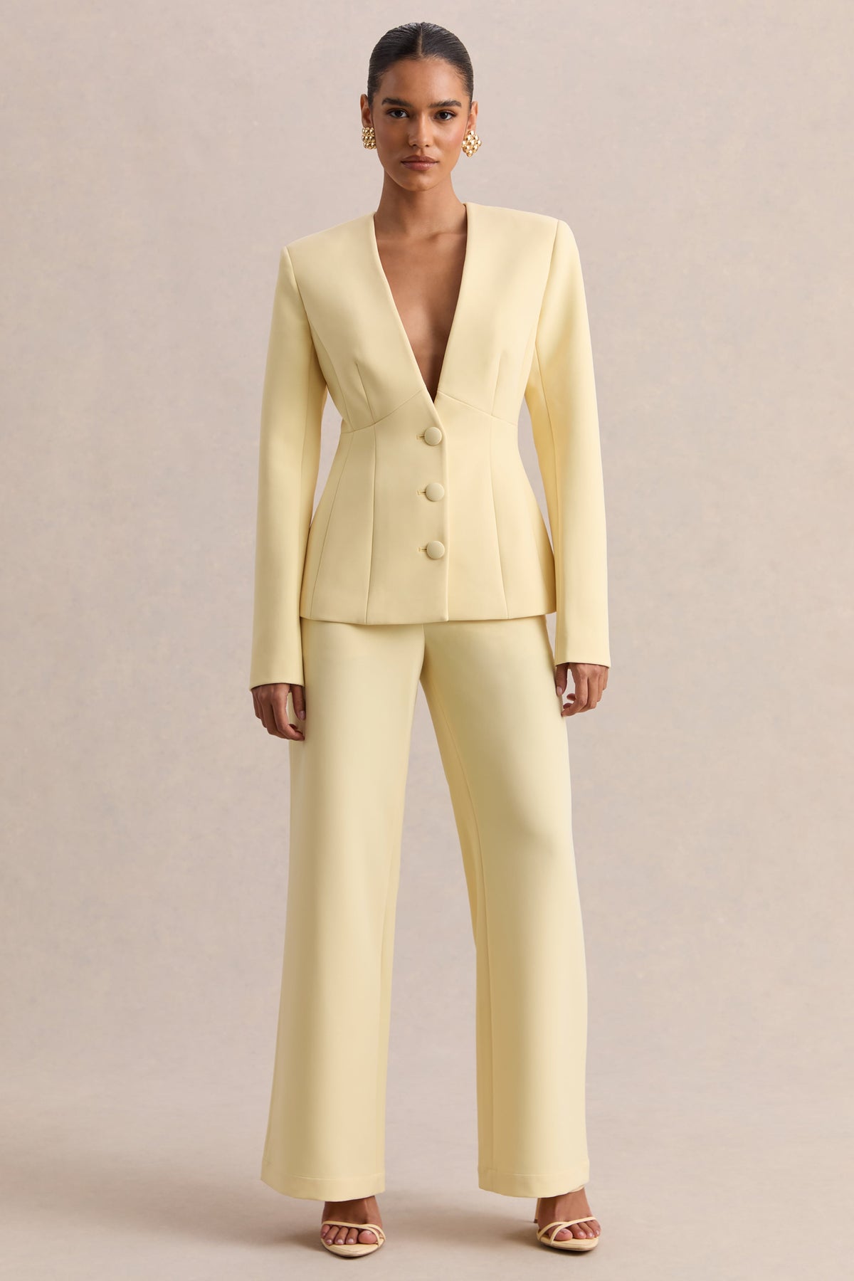Rosalina | Limón Escote Pronunciado Extremo Blazer Sastre