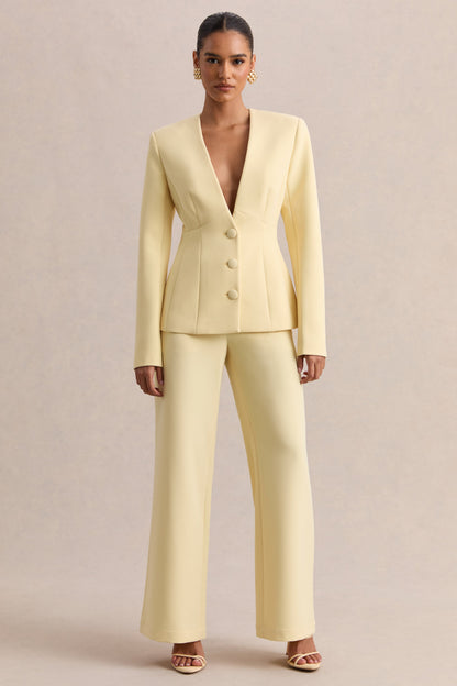 Rosalina | Limón Escote Pronunciado Extremo Blazer Sastre