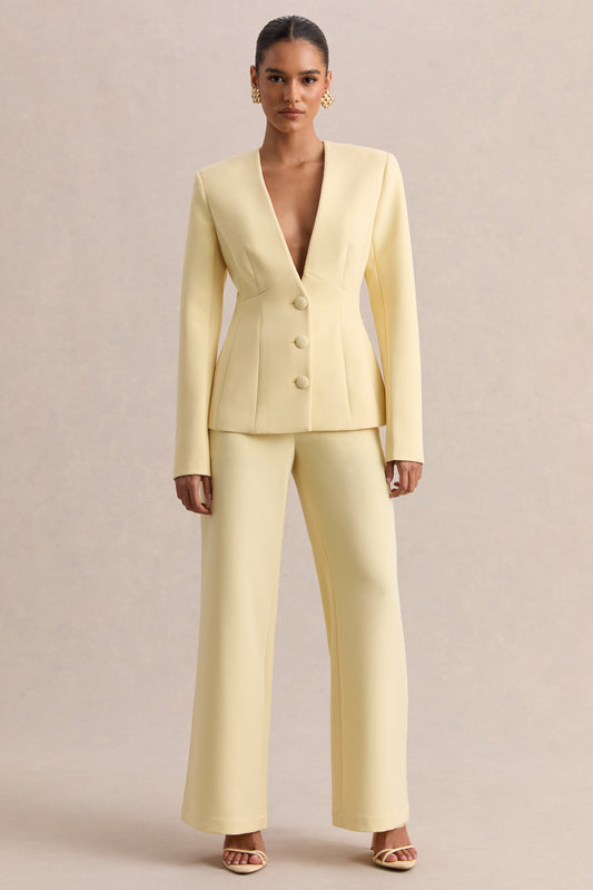 Rosalina | Limón Escote Pronunciado Extremo Blazer Sastre
