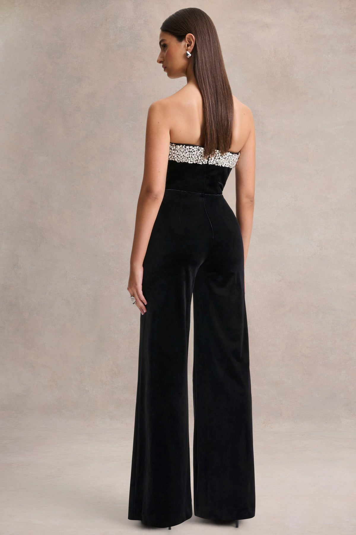 Emelie | Mono Bandeau de Terciopelo Negro Adornado