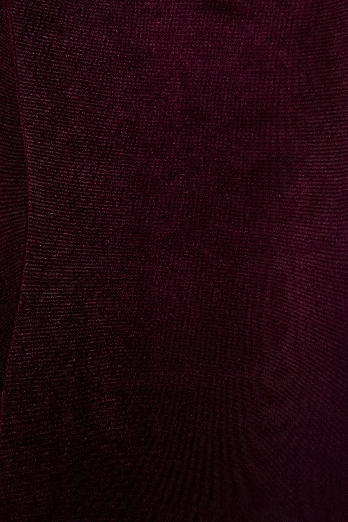 Emberlyn |  Vestido midi de terciopelo Burdeos con escote redondo y bajo cola de pez