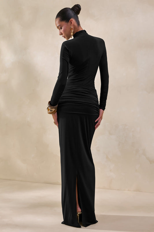 Lyanna | Body Tanga Negro Con Cuello Alto