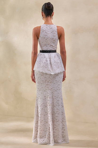 Lunisse | Falda Larga Blanca De Encaje