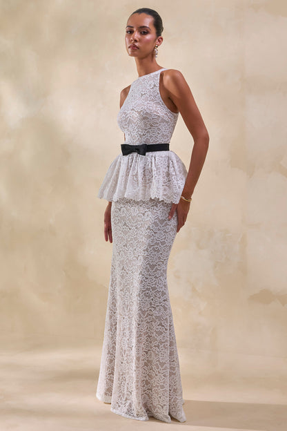 Lunisse | Falda Larga Blanca De Encaje