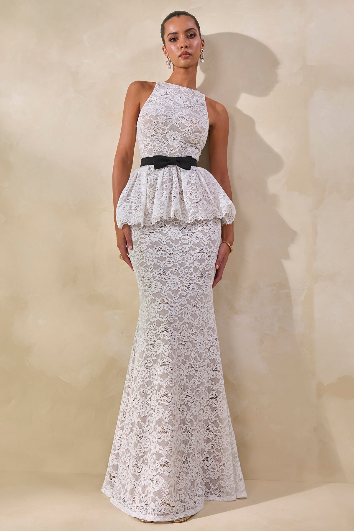 Lunisse | Falda Larga Blanca De Encaje