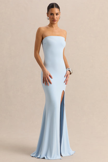 Melva | Vestido Largo Azul Celeste Bandeau