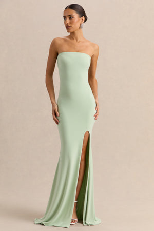 Melva | Vestido Largo Menta Bandeau