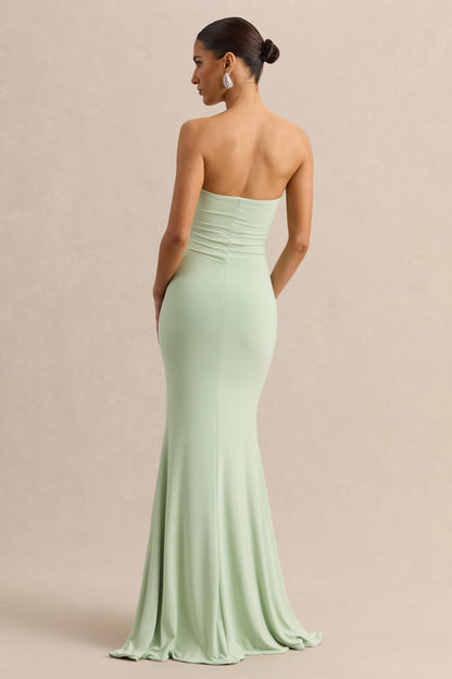 Melva | Vestido Largo Menta Bandeau