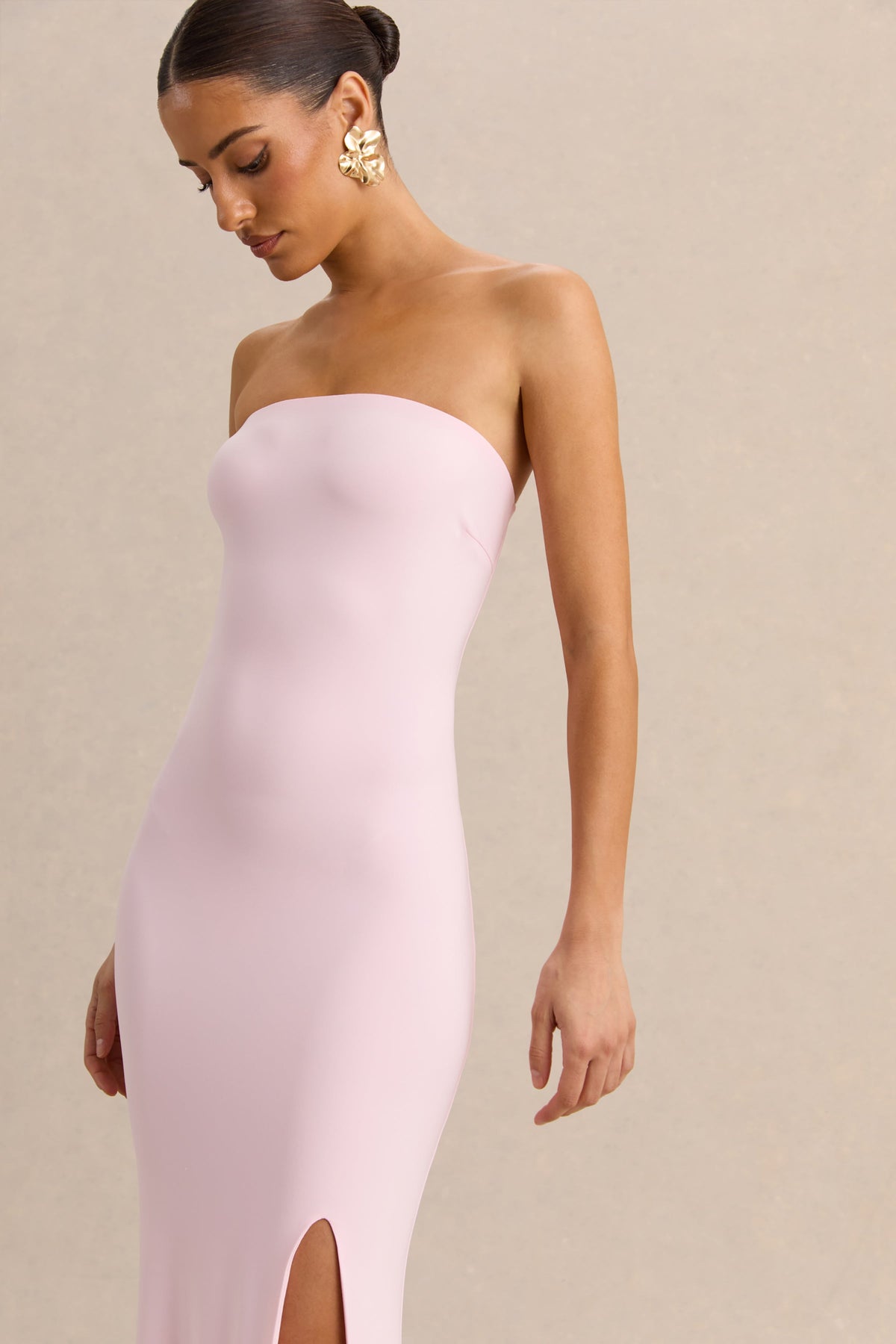 Melva | Rosa Claro Bandeau Vestido Largo