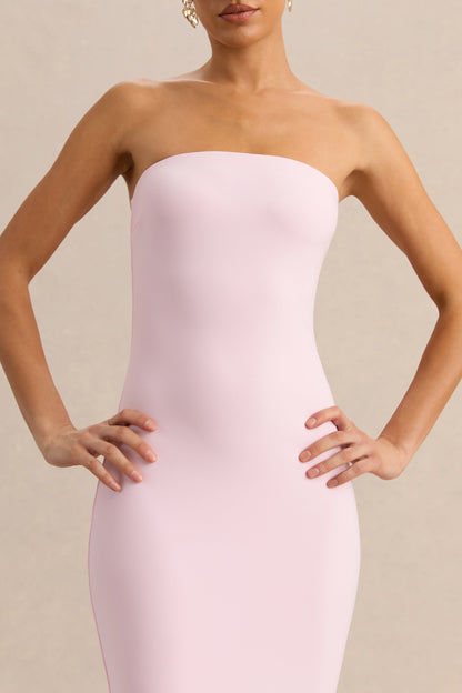 Melva | Rosa Claro Bandeau Vestido Largo