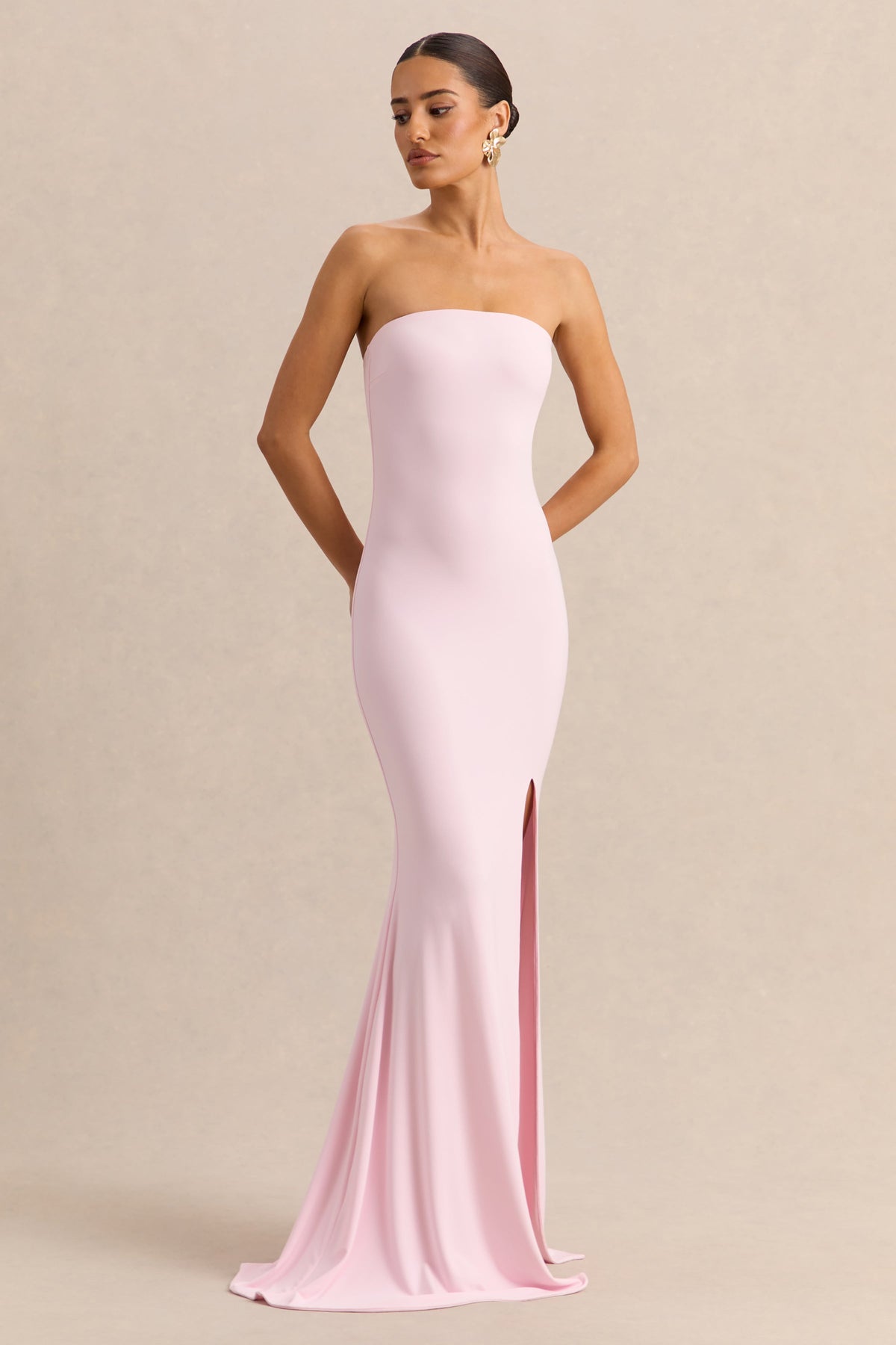 Melva | Rosa Claro Bandeau Vestido Largo