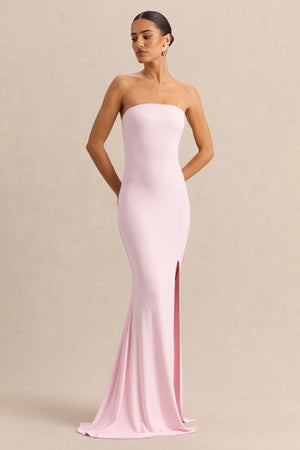 Melva | Rosa Claro Bandeau Vestido Largo