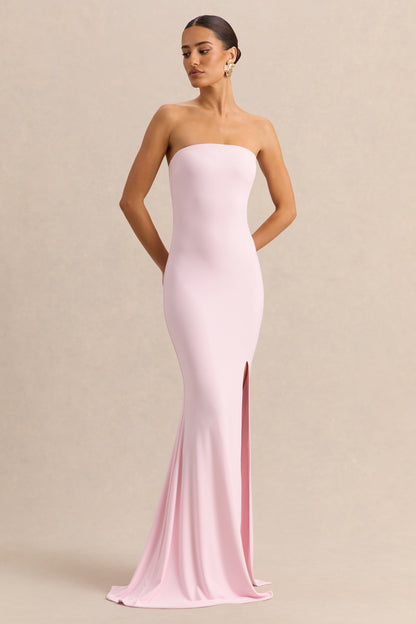 Melva | Rosa Claro Bandeau Vestido Largo