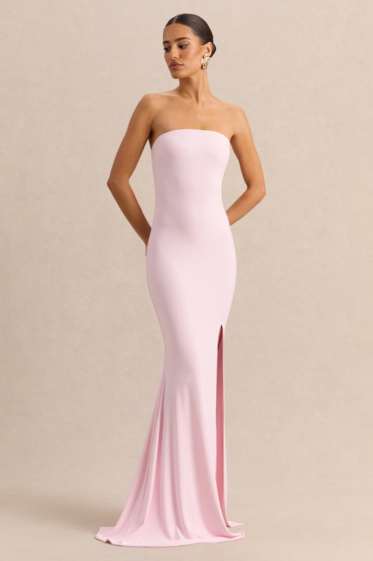 Melva | Rosa Claro Bandeau Vestido Largo