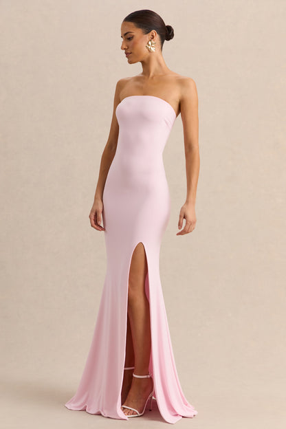 Melva | Rosa Claro Bandeau Vestido Largo