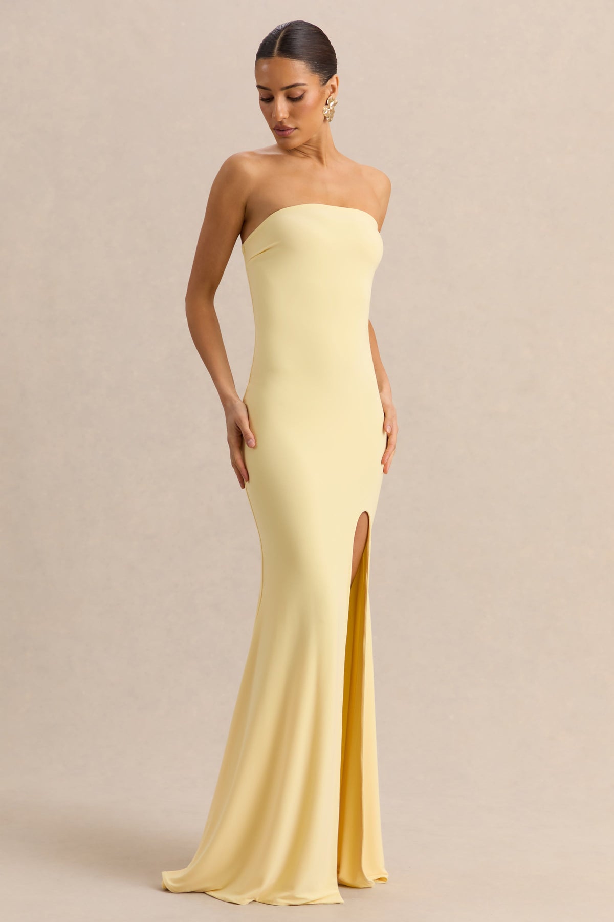 Melva | Limón Bandeau Vestido Largo