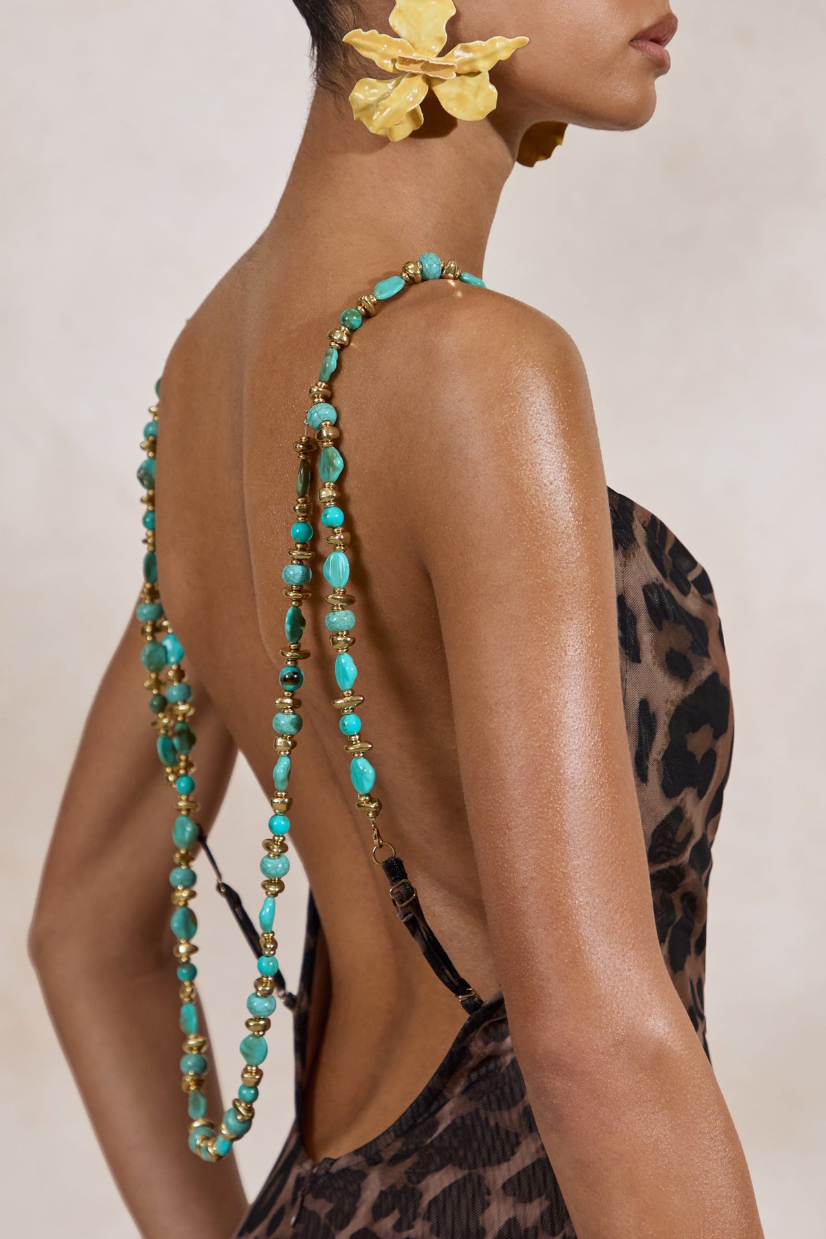 Silvana | Vestido Maxi De Malla Con Estampado De Leopardo Y Escote Cowl