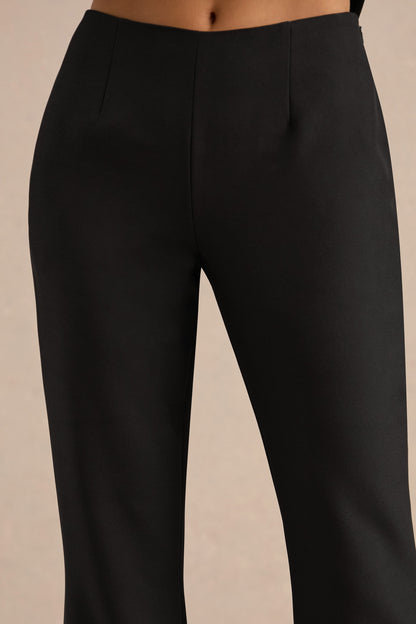 Ysabel | Pantalones Negros Acampanados De Tiro Bajo Estilo Sastre