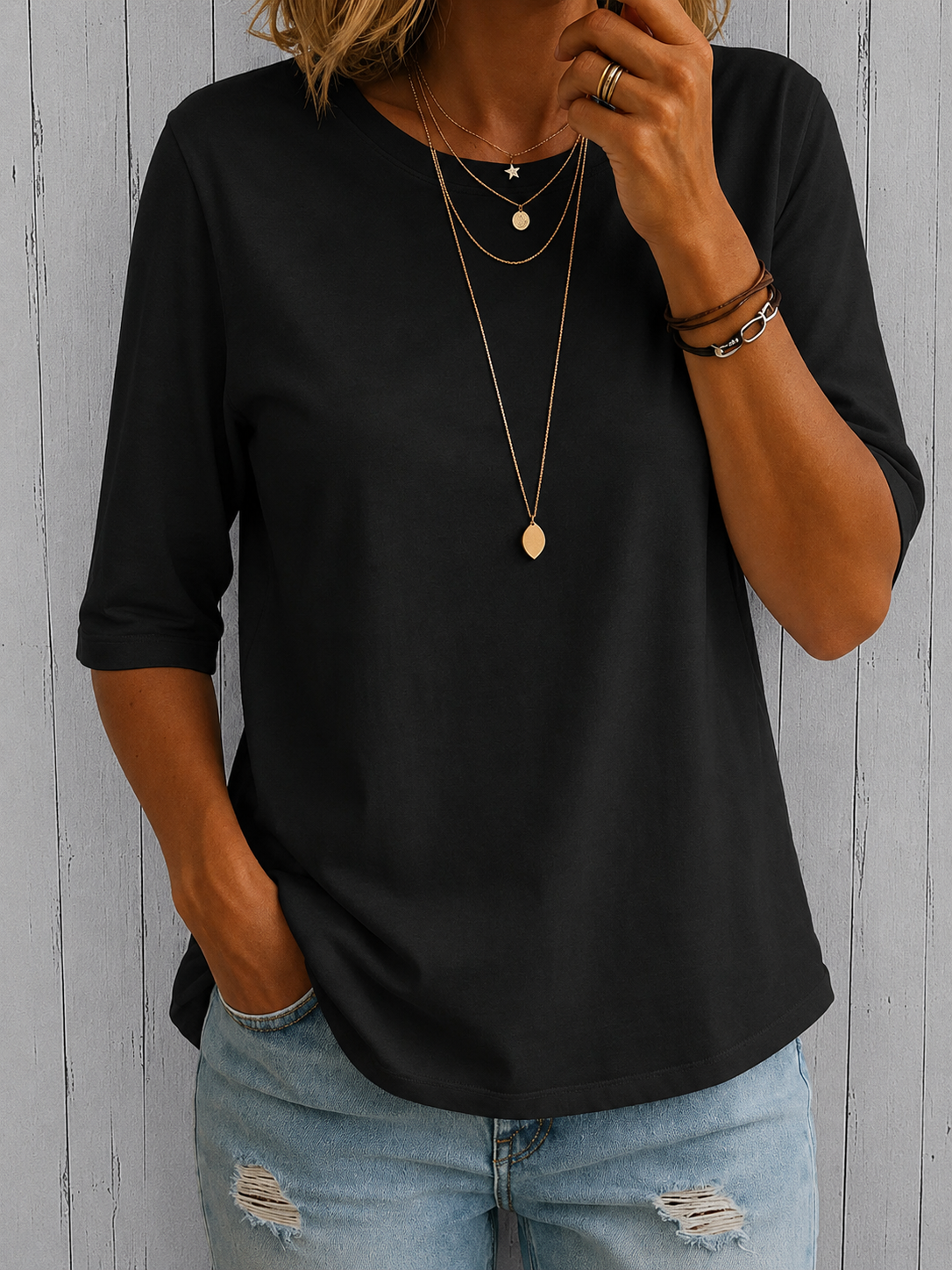 Ilenia | Camiseta Casual de Manga Corta