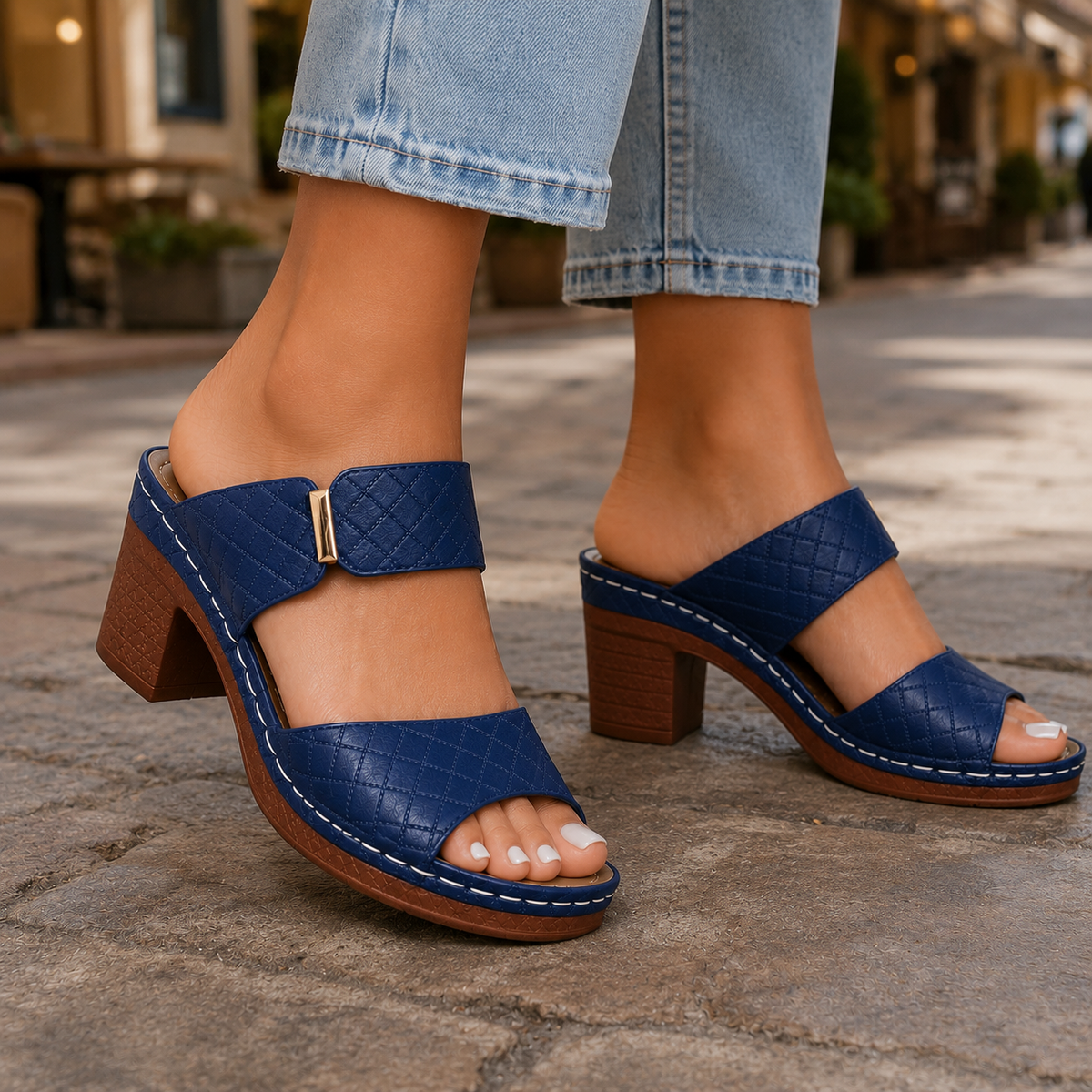 Isabella | Sandalias Acolchadas con Tacón