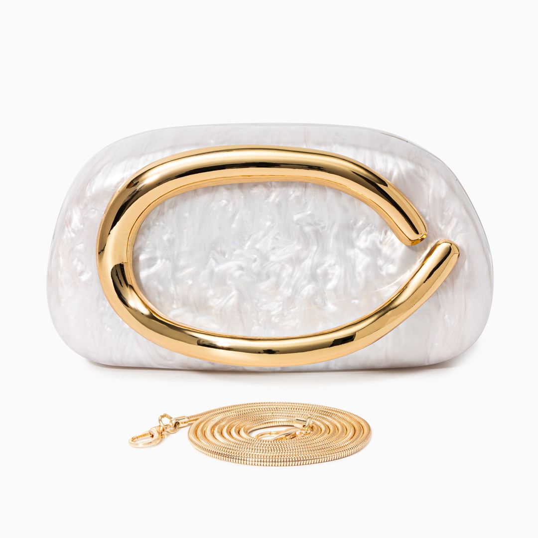 Aurelia | Pochette Escultural con Cadena Dorada