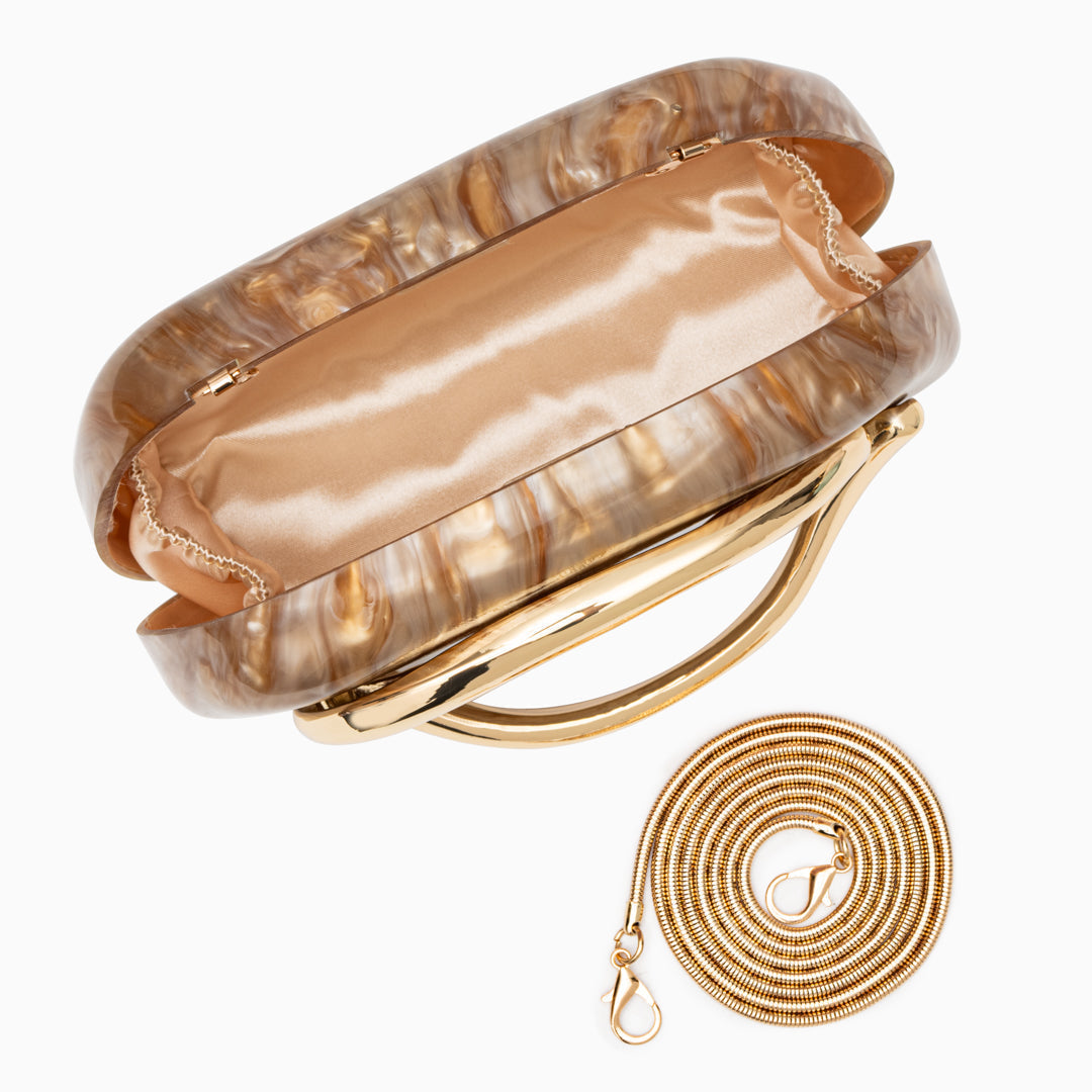 Aurelia | Pochette Escultural con Cadena Dorada