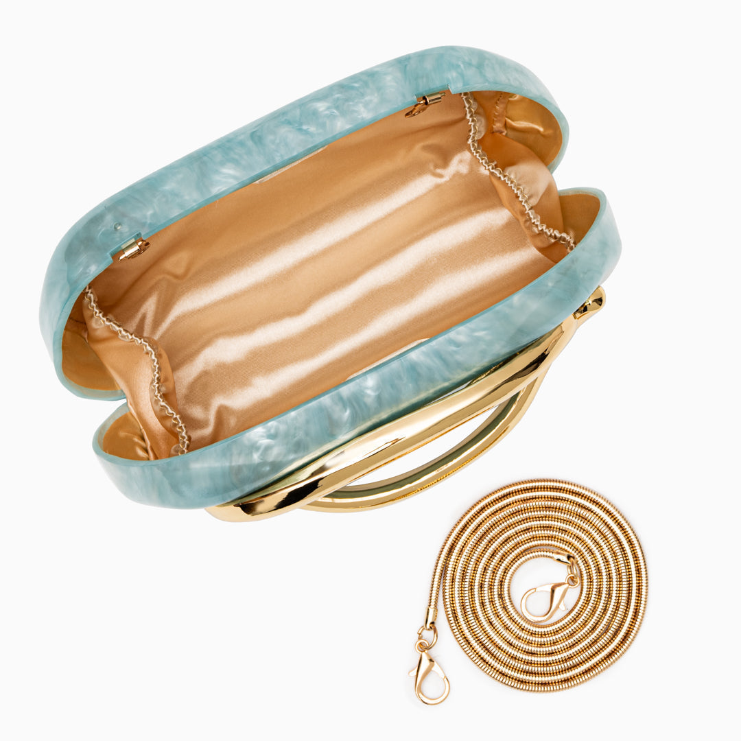Aurelia | Pochette Escultural con Cadena Dorada