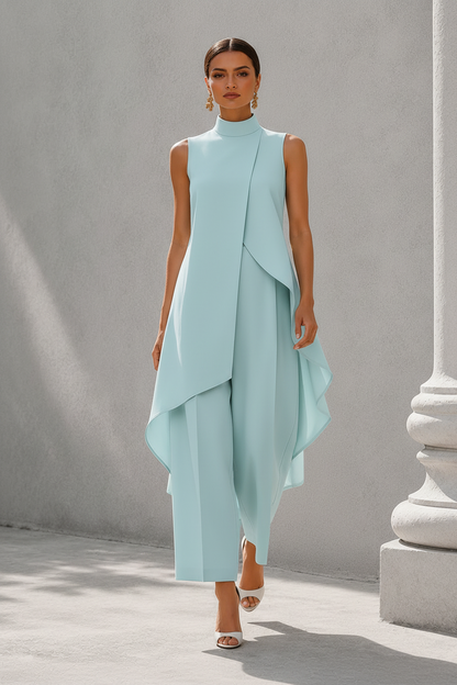 Pilar | Elegantes asymmetrisches Rollkragen-Set für Damen