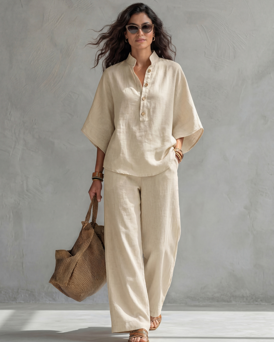 Sanne | Komplettes Set mit Knopfbluse