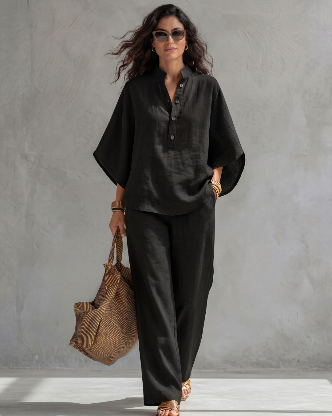 Sanne | Komplettes Set mit Knopfbluse