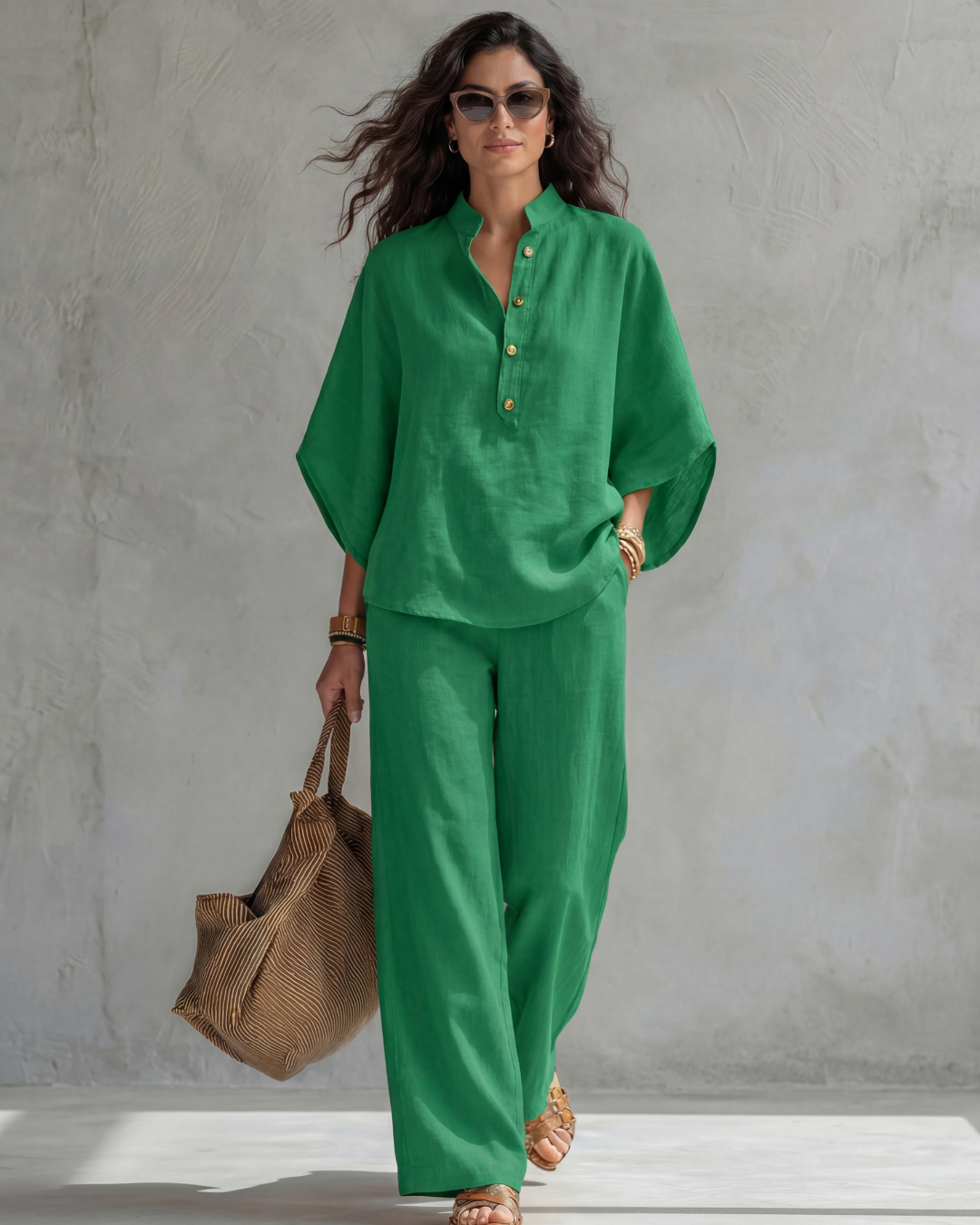 Sanne | Komplettes Set mit Knopfbluse