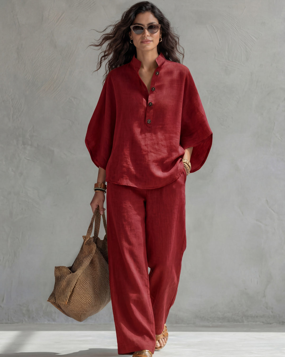 Sanne | Komplettes Set mit Knopfbluse