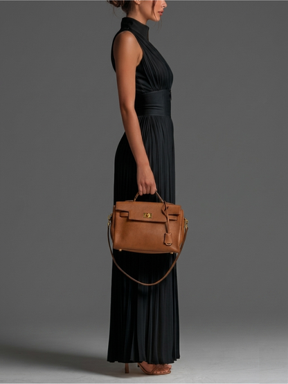 Sofia | Tuta in Chiffon Plissé Nero