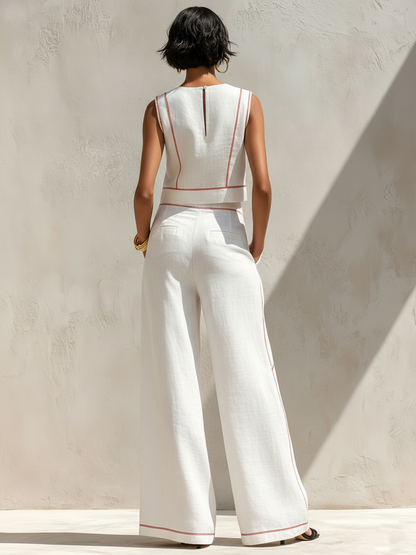 Alice | Conjunto de Pantalón Elegante con Costuras a Contraste