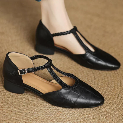 Etta | Sandalen aus Leder mit geflochtenem Riemen und Schnalle