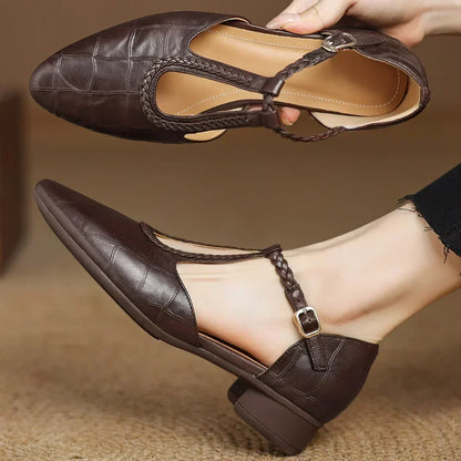 Etta | Sandalen aus Leder mit geflochtenem Riemen und Schnalle