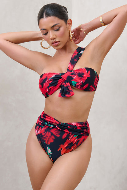 High Tide | Braguitas de Bikini de Talle Alto con Nudo Frontal y Estampado
